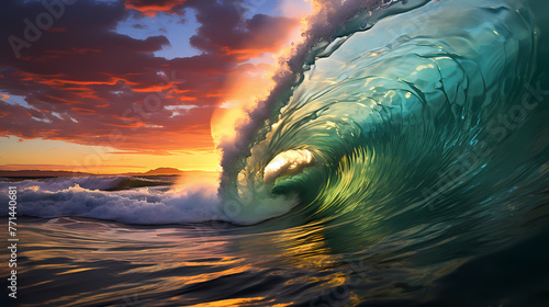 Colorful waves background © jiejie