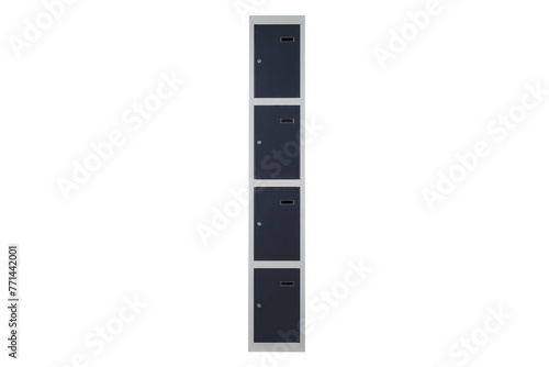 Metal lockers for locker room. Change room metal locker box on the white background isolated
