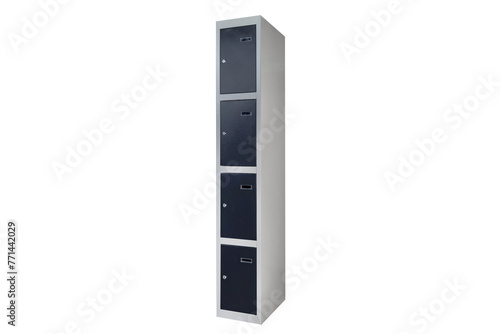 Metal lockers for locker room. Change room metal locker box on the white background isolated