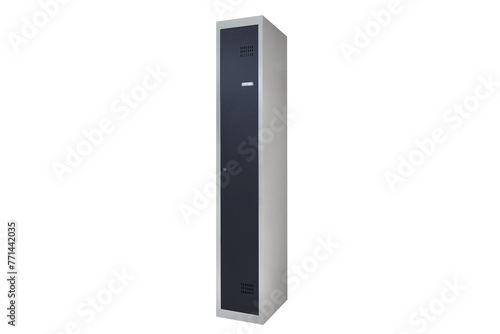 Metal lockers for locker room. Change room metal locker box on the white background isolated