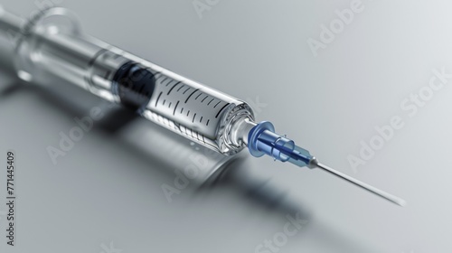 Pre-filled syringe. 3D rendering illustration.