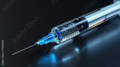 Pre-filled syringe. 3D rendering illustration.