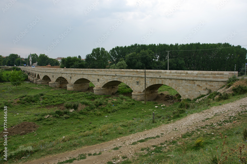 Historical Gazi Mihal Bey Bridge in Edirne, Turkey Historical Gazi Mihal Bey Bridge in Edirne, Turkey