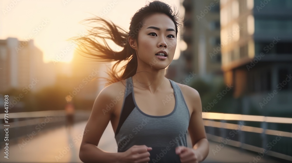 young woman running outdoor, healthy lifestyle young woman running outdoor, healthy lifestyle