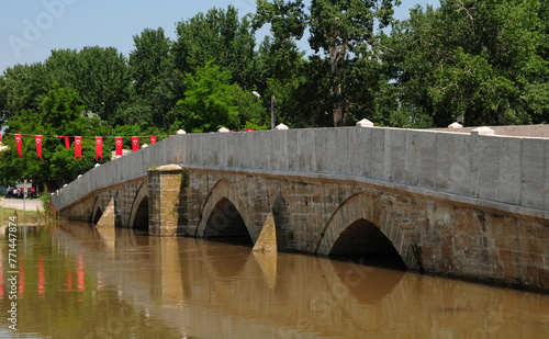 Kanuni Bridge, located in Edirne, Turkey, was built in the 16th century. photo