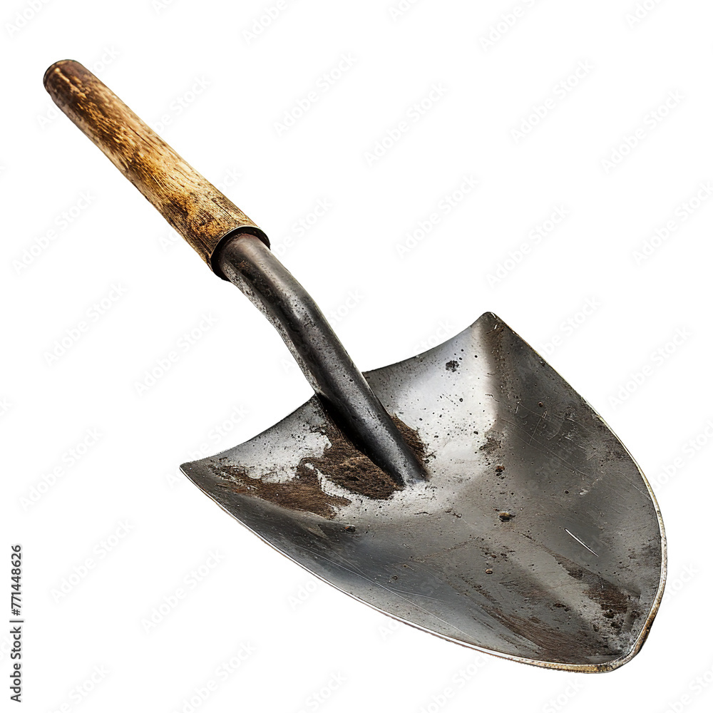 Shovel, transparent background, isolated image, generative AI