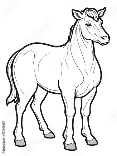 cow outline white coloring page, smoothly white background, ai generated