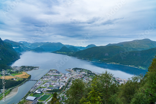 The view from hiking Rampestreken and Nesaksla in Andalsnes in Norway