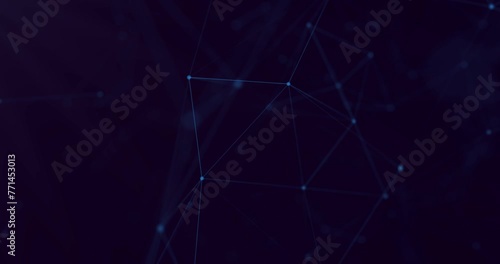 Scientific and technical background. Abstract digital compounds, moving dots and lines. Minimalistic gradient geometric background animation. Abstract weave on black background. Space abstraction, mot photo