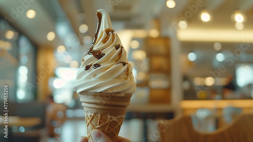 Chocolate ice cream with chocolate Generated by Ai