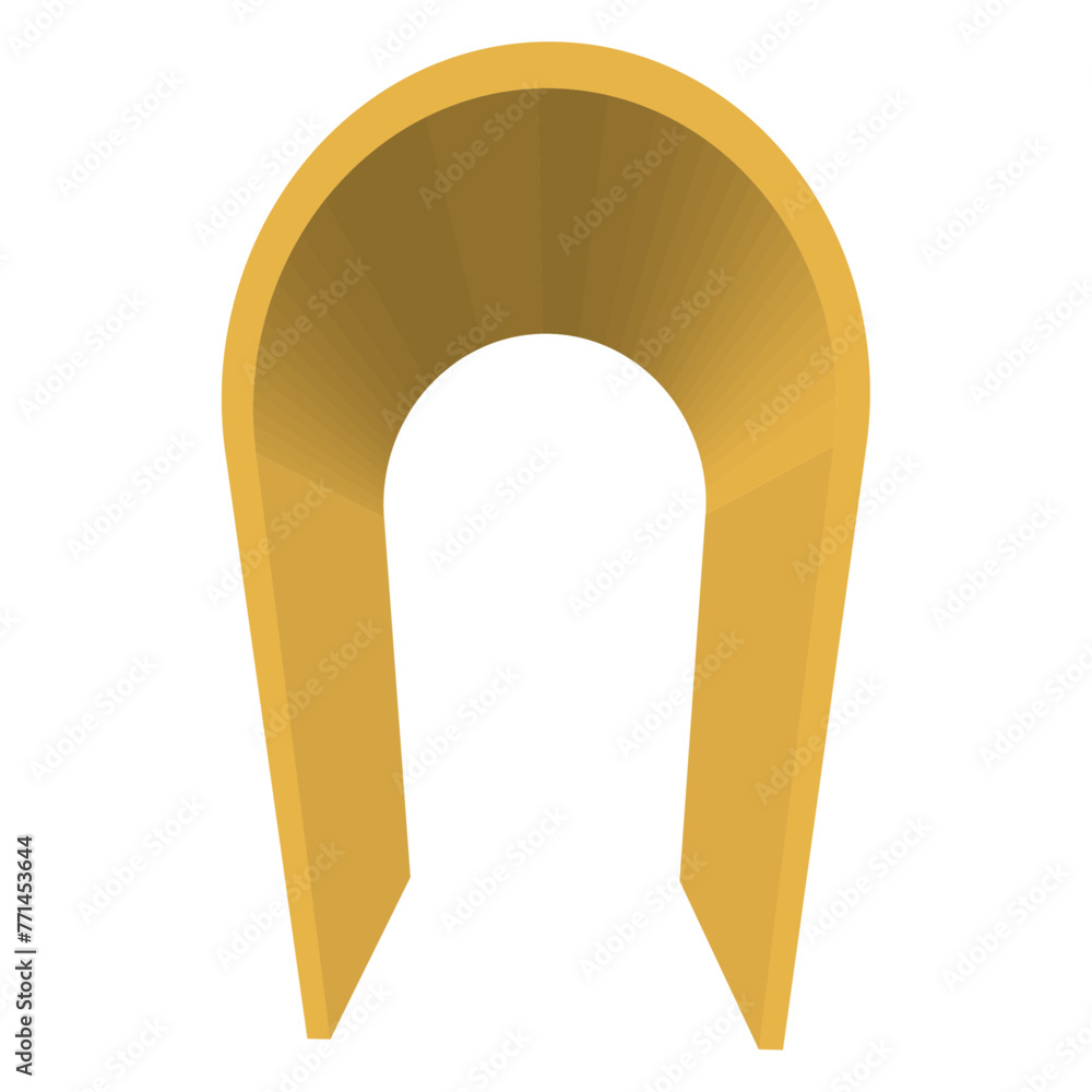 Realistic arch golden 3d arch frame shiny doorway. Realistic arch golden 3d arch frame shiny doorway.