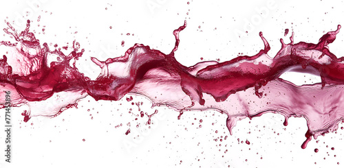 Red wine splash isolated on white background, generative ai