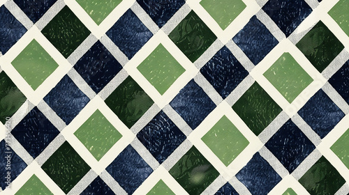 pattern of preppy argyle, printed fabric texture background. Generative Ai. © AtoZ Studio