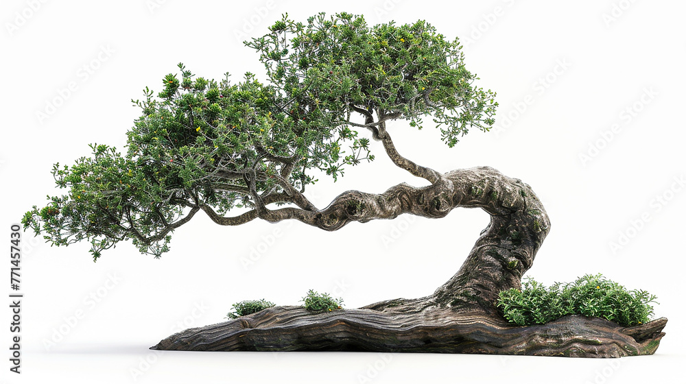 bonsai tree isolated on white. Generative Ai. bonsai tree isolated on white. Generative Ai.
