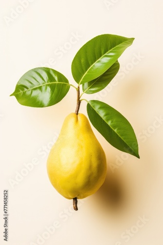 One pear on coloured background. © Twomeows_AS