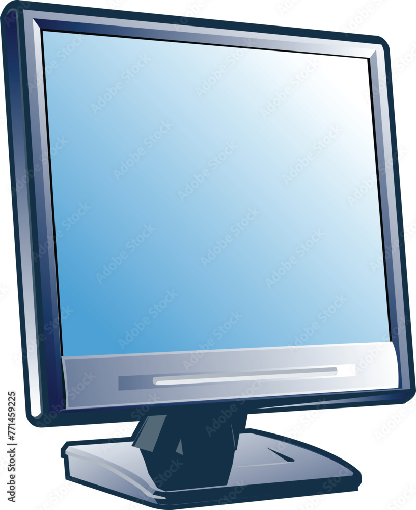 Highly detailed vector illustration of a modern LCD monitor, perfect ...