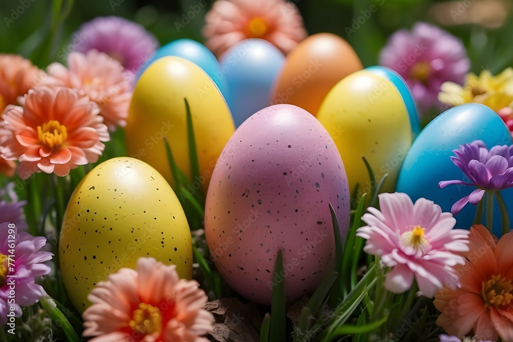 easter eggs in the grass easter eggs in the grass