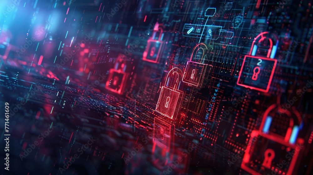 The digital key symbolizes online safety. The digital key symbolizes online safety.