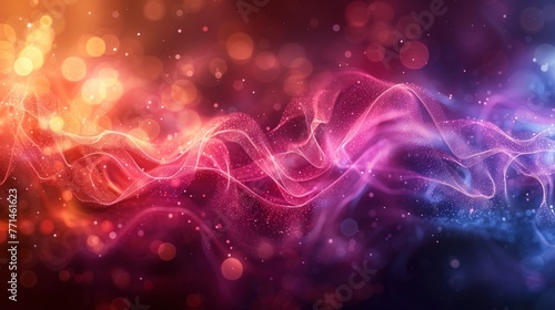 abstract background colored neon waves