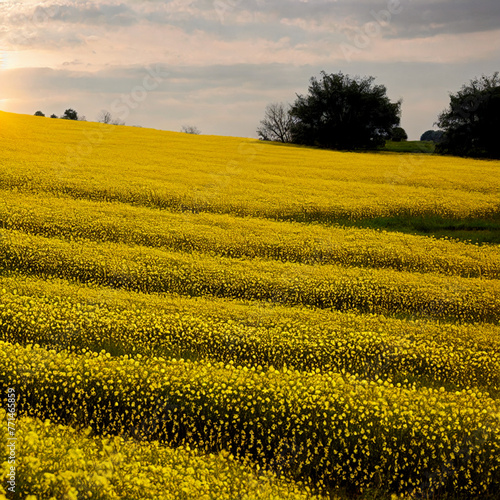 A field of Yuchae flowers