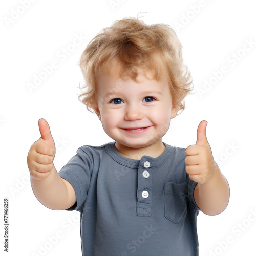toddler giving a thumbs up