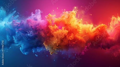 Sequenza di esplosioni multicolori