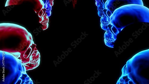 Neon Escape: Sprint of Man and Skulls VJ Loop