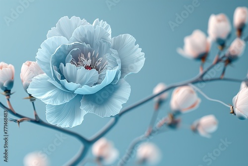Wedding anniversary card with white carnation flower 