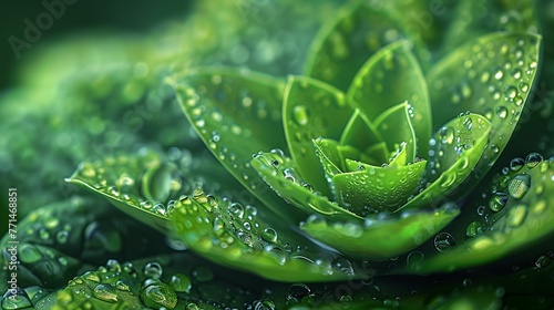 Fiore verde bagnato di rugiada photo
