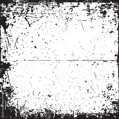 Halftone Grunge Vector Seamless Black and White Texture. Vintage, Dirty, Watercolor, Rough Background, Cracked Ground Texture. Monochrome Print Design Background, Oily. Hand-Painted Dirty Seamless