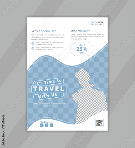 Modern travel flyer design template