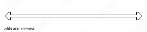 Horizontal long straight arrow signs. Black pointer, direction, position symbol and double arrow icon isolated on white background. Vector .EPS 10