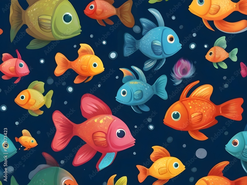 seamless pattern with fishes seamless pattern with fishes