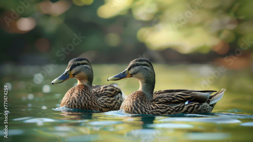 Ducks in a Swimming in the water Body.