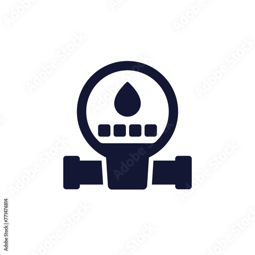 water meter icon, pictogram on white