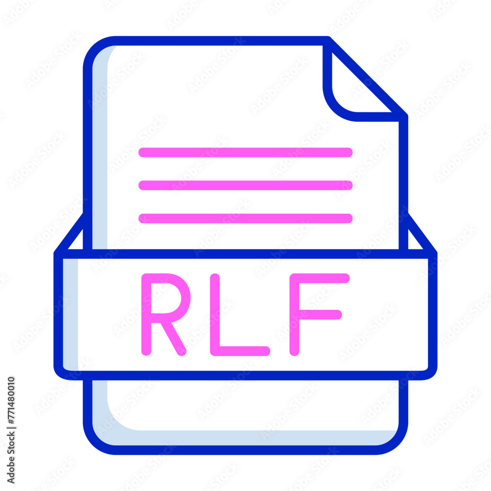 RLF File Format Vector Icon Design