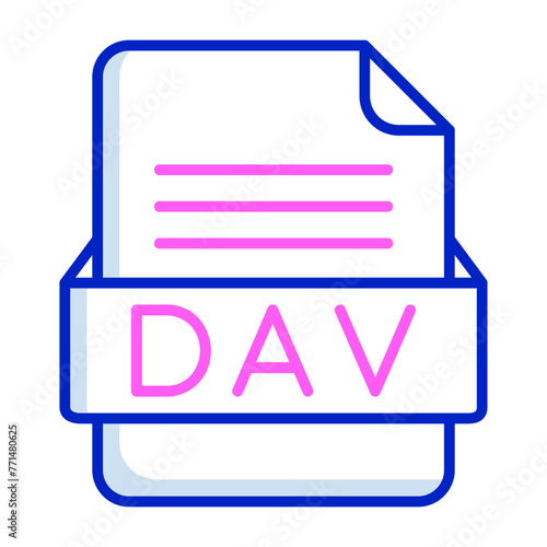 DAV File Format Vector Icon Design