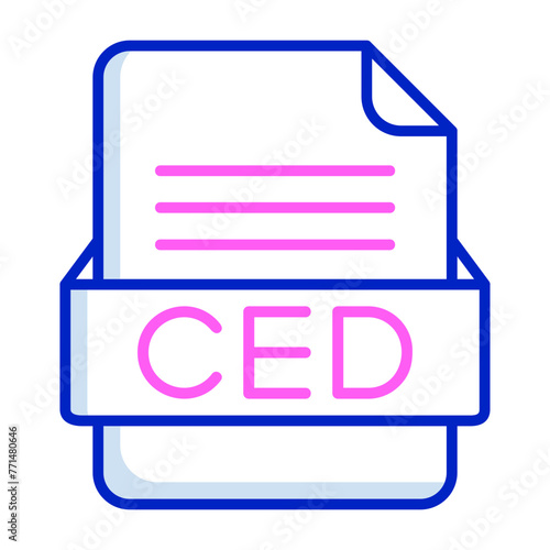 CED File Format Vector Icon Design