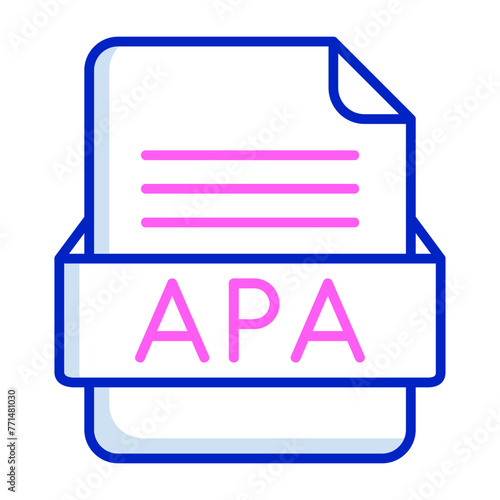 APA File Format Vector Icon Design