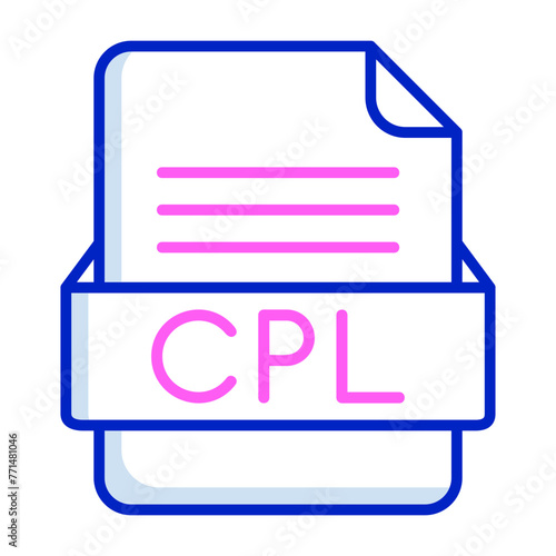 CPL File Format Vector Icon Design