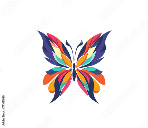 Logo featuring an abstract butterfly