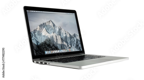 Sleek modern laptop isolated on a transparent background, PNG, Ai