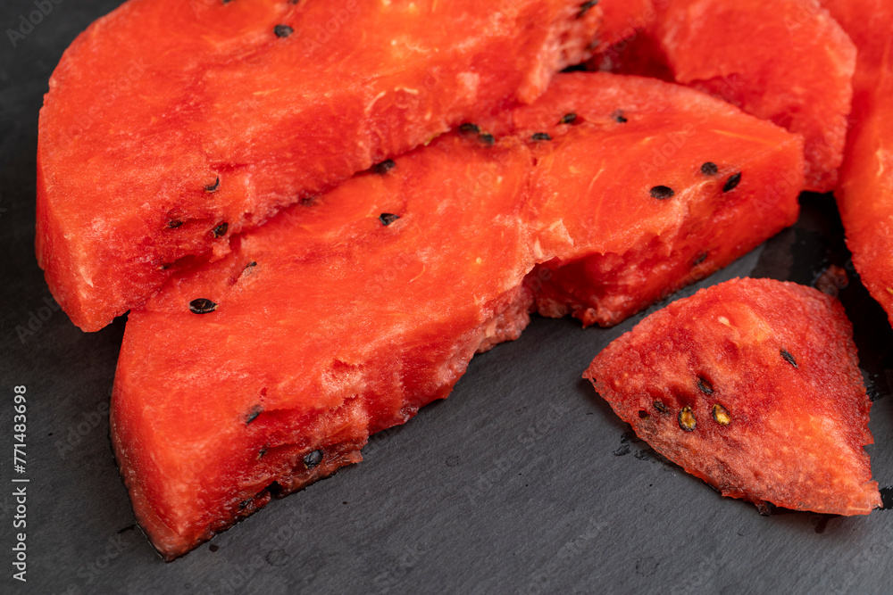 cut into pieces red ripe and juicy watermelon cut into pieces red ripe and juicy watermelon