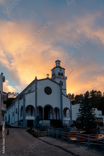 Fontanales Church at sunset. Gran Canarias. Canary islands. Spain