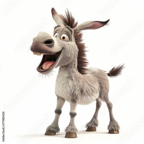 Funny Donkey smiling standing 