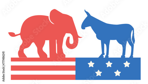 USA 2024 Election  Vibrant Flat Design Illustrations