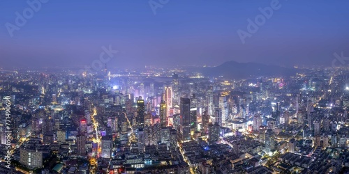 Aerial Photography Night View Nanjings Mochou Lake Bustling City 2