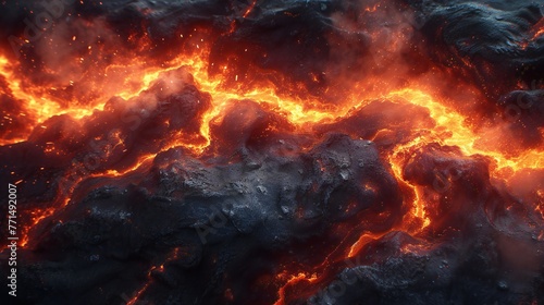Lava texture fire background, rock, volcano, magma.