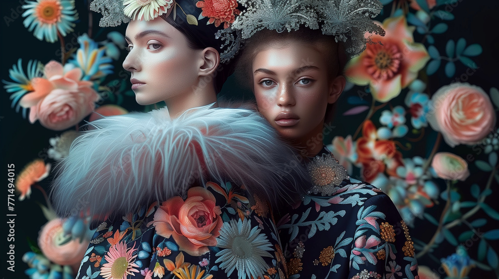 Fashion spring photo with two women