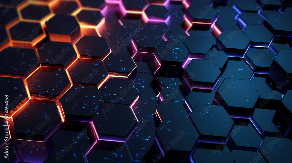 Hexagons Network. Information Concept Hexagons Network. Information Concept